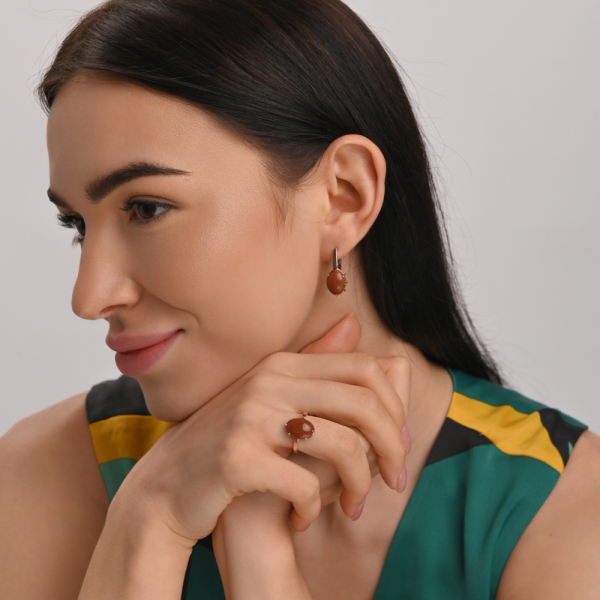 Серебряный комплект с золотыми пластинами