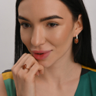 Серебряный комплект с золотыми пластинами