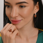 Срібні сережки з золотими накладками