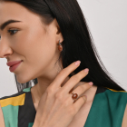 Серебряное кольцо с золотыми накладками