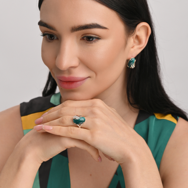 Серебряный гарнитур с золотыми накладками