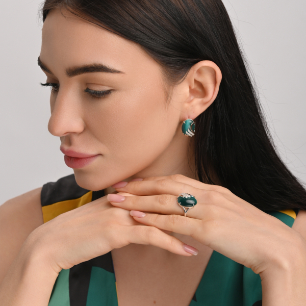 Серьги из серебра с золотом