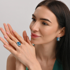 Каблучка із срібла з золотими вставками