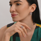 Срібна каблучка з золотими вставками