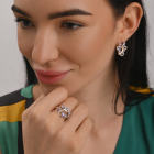 Срібна каблучка з золотими вставками