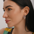 Срібний набір з золотими пластинами