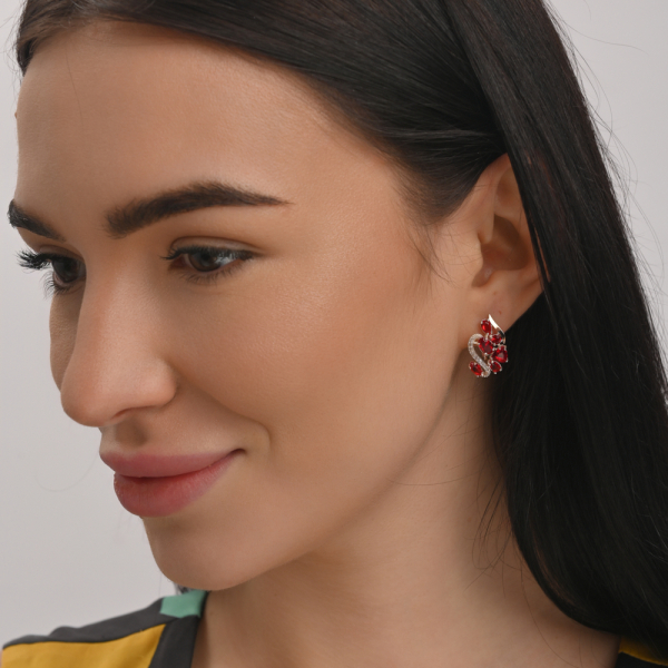 Серебряные серьги с золотыми пластинами