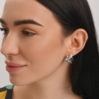 Срібний набір з золотими пластинами