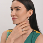 Серебряный набор с золотыми пластинами