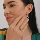 Серебряный набор с золотыми пластинами