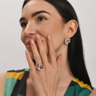 Серебряные серьги с золотыми вставками