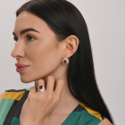 Серебряный набор с золотыми пластинами