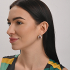 Серебряные серьги с золотыми вставками