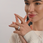 Серебряный набор с золотыми пластинами