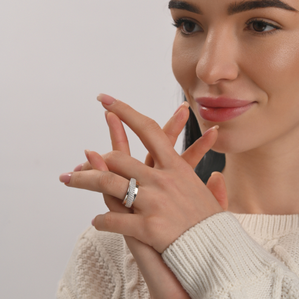 Серебряный набор с золотыми пластинами