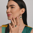 Серебряные серьги с золотыми вставками