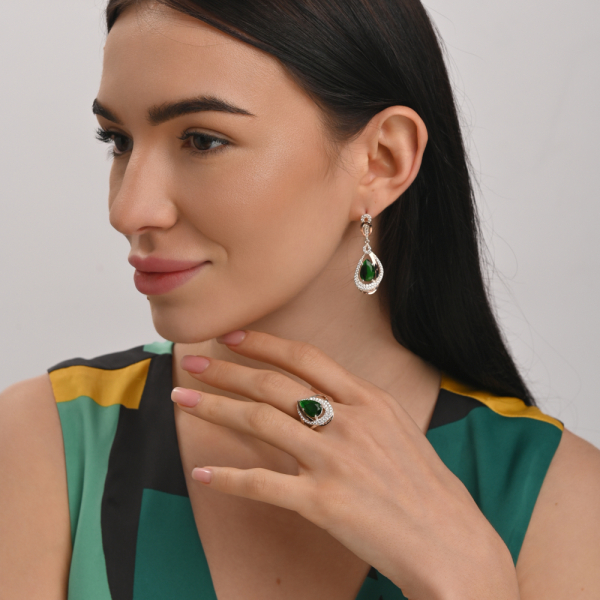 Серебряные серьги с золотыми вставками