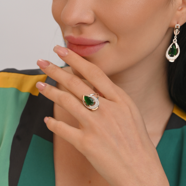 Серебряный набор с золотыми пластинами