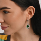 Серебряные серьги с золотыми вставками