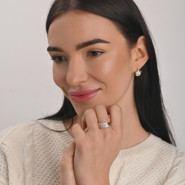 Серебряный набор с золотыми пластинами