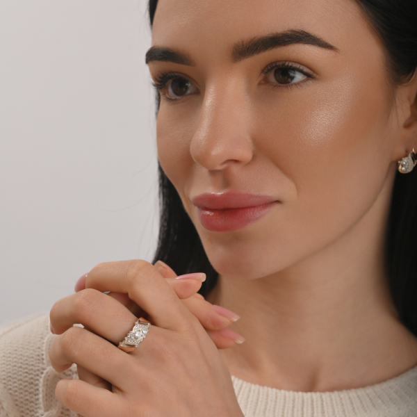 Серебряный набор с золотыми пластинами