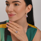 Серебряный набор с золотыми пластинами