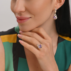 Серебряный набор с золотыми пластинами