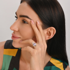 Серебряный набор с золотыми пластинами