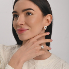 Срібний набір з золотими пластинами