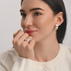 Срібний набір з золотими пластинами