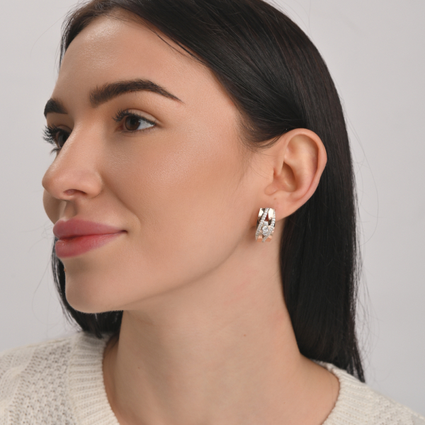 Срібний набір з золотими пластинами