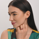 Срібні сережки з золотими вставками