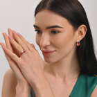 Серебряный набор с золотыми пластинами