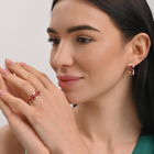 Серебряный набор с золотыми пластинами