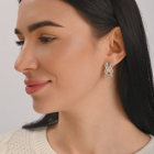 Серебряные серьги с золотыми вставками