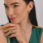 Серебряный набор с золотыми пластинами