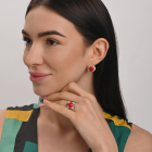 Серебряный набор с золотыми пластинами