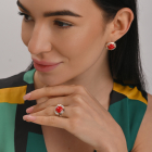 Серебряный набор с золотыми пластинами