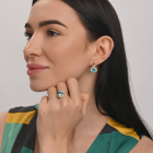 Серебряный набор с золотыми пластинами