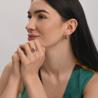 Серебряный набор с золотыми пластинами