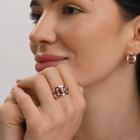 Серебряный набор с золотыми пластинами