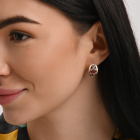 Срібні сережки з золотими вставками