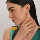 Срібний набір з золотими пластинами