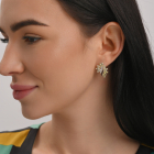 Серебряные серьги с золотыми вставками