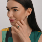 Срібний набір з золотими пластинами