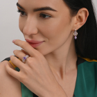 Серебряный набор с золотыми пластинами