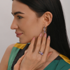 Серебряный набор с золотыми пластинами