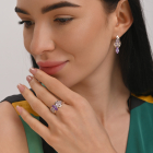 Серебряные серьги с золотыми вставками