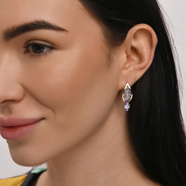 Серебряный набор с золотыми пластинами