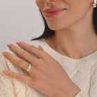 Срібна каблучка з золотими вставками